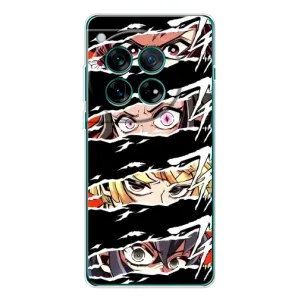Силіконові чохлі з очіма Anime для ВанПлас 12 (Очі на чорному)