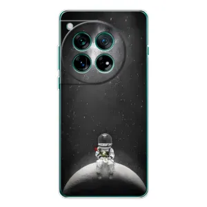Силиконовый Чехол с принтом "Космонавты" на OnePlus 12 (Космонавт романтик)