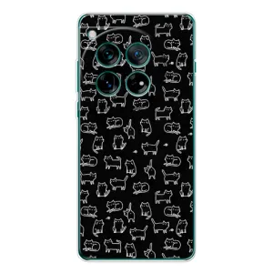 Чохол на тематику: Коти для OnePlus 12 (Котики на чорному)