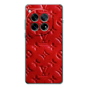 Текстурный Чехол Louis Vuitton для ВанПлас 12 (Красный ЛВ)
