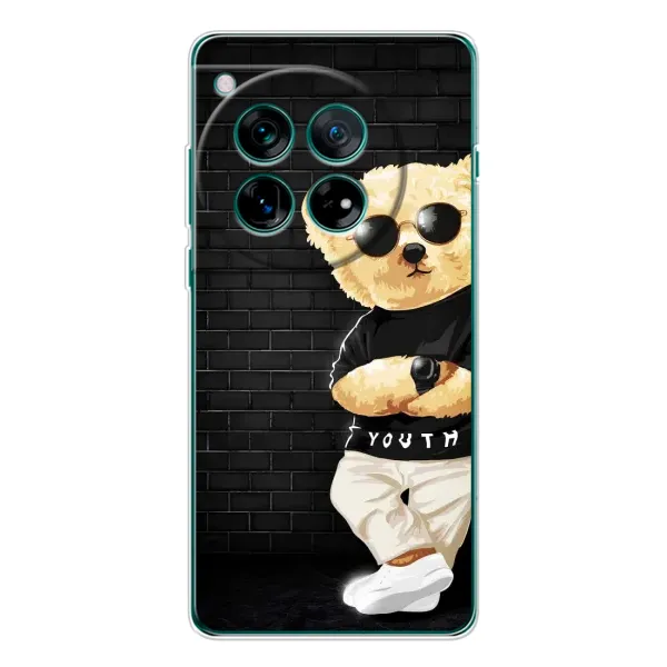 Чехол с рисунком «Мишка в очках» для OnePlus 12