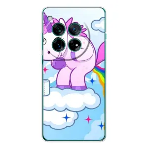Чехол Unicorn на OnePlus 12 (Радуга единорожка)