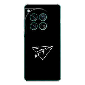 Чехол с картинками на черном фоне для OnePlus 12 (Самолетик)