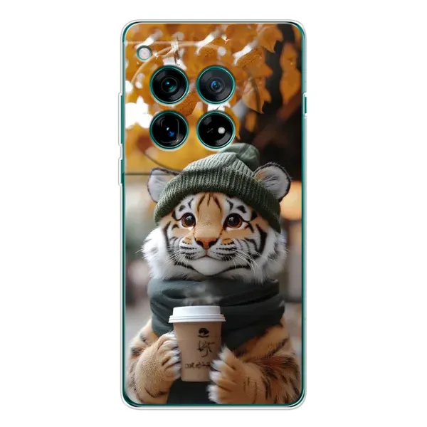 Чехол с рисунком «Тигр с кофе» для OnePlus 12 Чехол с рисунком «Тигр с кофе» для OnePlus 12