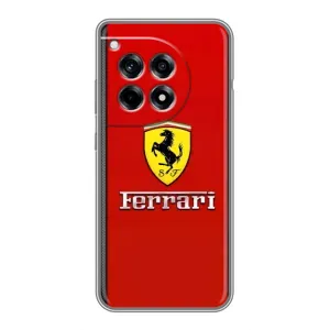 Силиконовый бампер с картинкой машины на OnePlus 12R (Ferrari Logo)