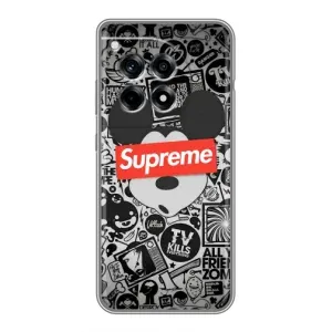 Чохол з Брендами одягу на Ванплас 12р (Supreme Маус)