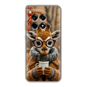 Печатный чехол «Зверята с кофе» для OnePlus 12R (Жираф с кофе)