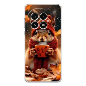 Печатный чехол «Зверята с кофе» для OnePlus 13 (Белка с кофе)
