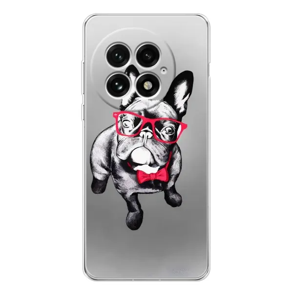 Чехол с рисунком «Бульдог в очках» для OnePlus 13