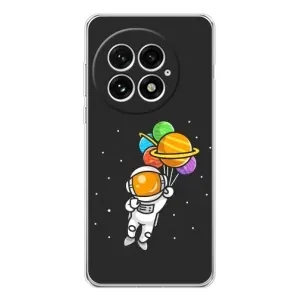 Силиконовый Чехол с принтом "Космонавты" на OnePlus 13 (Космонавт с шариками)