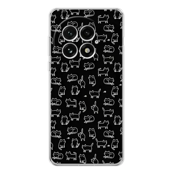 Чехол с рисунком «Котики на черном» для OnePlus 13 Чехол с рисунком «Котики на черном» для OnePlus 13