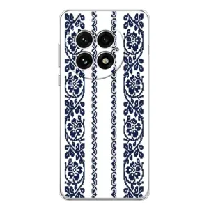 Силиконовый Чехол на OnePlus 13 с картинкой Вышиванки (Синяя вышиванка)