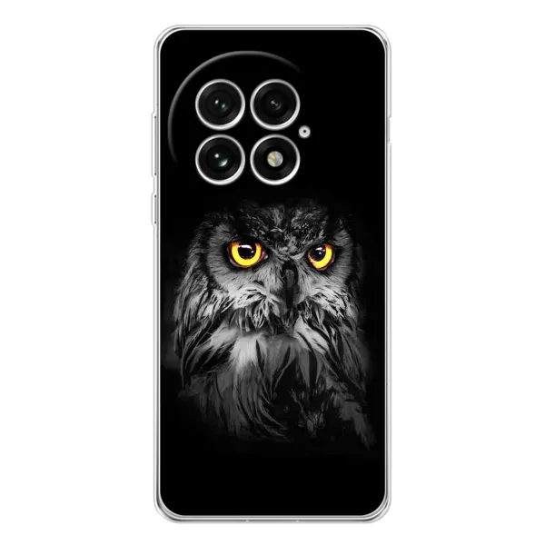 Чехол с рисунком «Сова на чёрном» для OnePlus 13 Чехол с рисунком «Сова на чёрном» для OnePlus 13