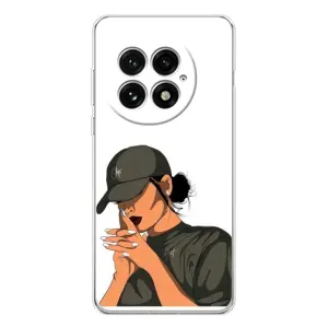 Силиконовый Чехол на OnePlus 13 с картинкой Стильных Девушек (В зеленом)