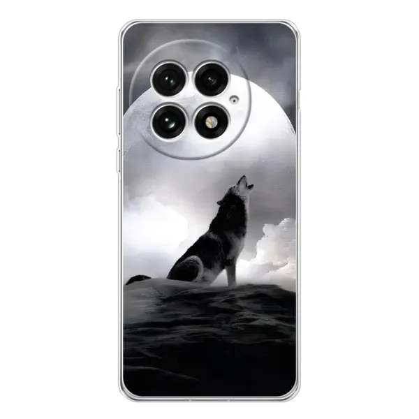 Чехол с рисунком «Волк и луна» для OnePlus 13