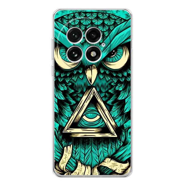Чехол с рисунком «Зеленая сова» для OnePlus 13 Чехол с рисунком «Зеленая сова» для OnePlus 13