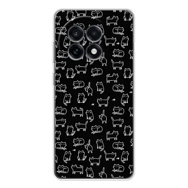 Чехол с рисунком «Котики на черном» для OnePlus 13R Чехол с рисунком «Котики на черном» для OnePlus 13R