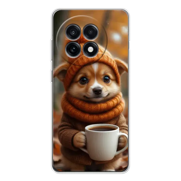 Чехол с рисунком «Собачка с кофе» для OnePlus 13R Чехол с рисунком «Собачка с кофе» для OnePlus 13R