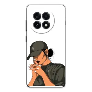 Силиконовый Чехол на OnePlus 13R с картинкой Стильных Девушек (В зеленом)