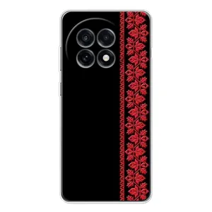 Силиконовый Чехол на OnePlus 13R с картинкой Вышиванки (Вышиванка на черном)