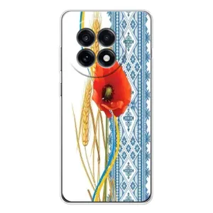 Силиконовый Чехол на OnePlus 13R с картинкой Вышиванки (Вышиванка с цветком)