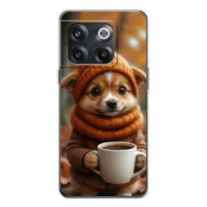 Печатный чехол «Зверята с кофе» для OnePlus 13s (Собачка с кофе)