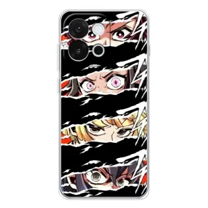 Силиконовые чехлы с глазами Anime для 13Т (Глаза на чорном)