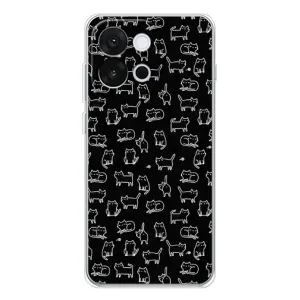 Чехол на тематику: Коты для OnePlus 13T (Котики на черном)