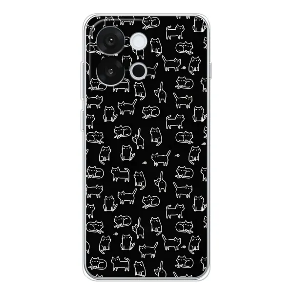 Чехол с рисунком «Котики на черном» для OnePlus 13T Чехол с рисунком «Котики на черном» для OnePlus 13T
