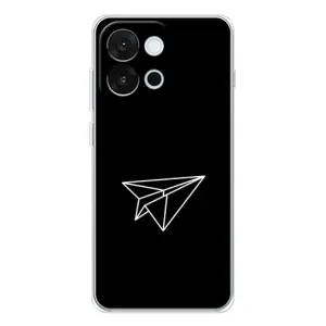Чехол с картинками на черном фоне для OnePlus 13T (Самолетик)