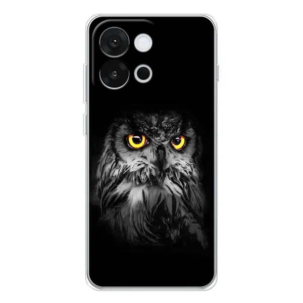 Чехол с рисунком «Сова на чёрном» для OnePlus 13T Чехол с рисунком «Сова на чёрном» для OnePlus 13T