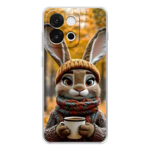 Печатный чехол «Зверята с кофе» для OnePlus 13T (Зайчик с кофе)
