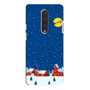 Силіконовий бампер на різдво для OnePlus 7 Pro (Місто в снігу)