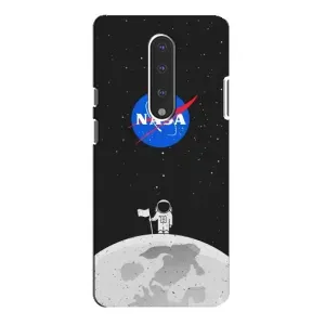 Силиконовый бампер с принтом "Наса" на OnePlus 7 Pro (Космонавт NASA)