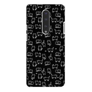 Чехол на тематику: Коты для OnePlus 7 Pro (Котики на черном)