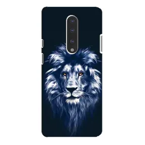 Чехол с картинкой на OnePlus 7 Pro (Лев - синий)