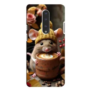 Печатный чехол «Зверята с кофе» для OnePlus 7 Pro (Мышка с кофе)
