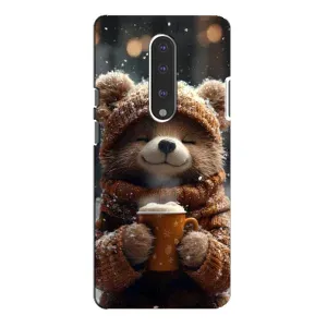 Печатный чехол «Зверята с кофе» для OnePlus 7 Pro (Медвежонок с кофе)
