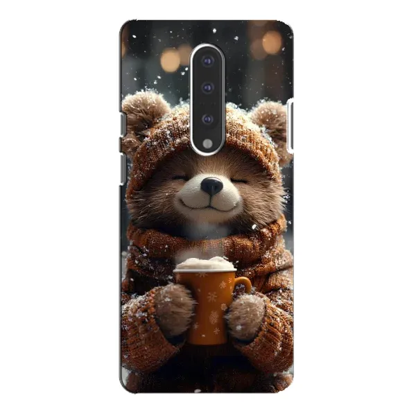 Чехол с рисунком «Медвежонок с кофе» для OnePlus 7 Pro