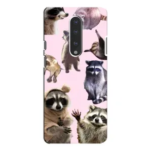 Силиконовый Чехол с Енотами на OnePlus 7 Pro (Смешные Еноты)