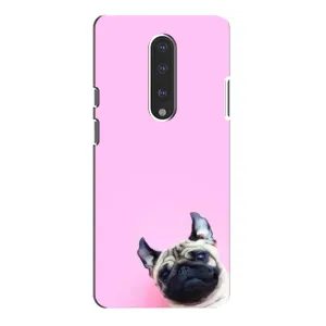 Бампер для OnePlus 7 Pro с картинкой "Песики" (Собака на розовом)