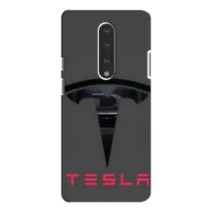 Силіконовий бампер з картинкою машини на OnePlus 7 Pro (Logo TESLA)