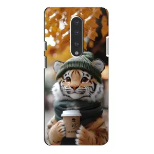 Печатный чехол «Зверята с кофе» для OnePlus 7 Pro (Тигр с кофе)