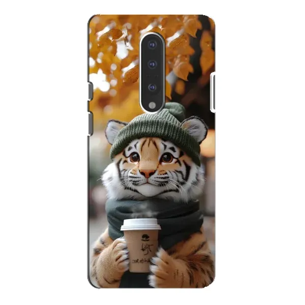 Чехол с рисунком «Тигр с кофе» для OnePlus 7 Pro