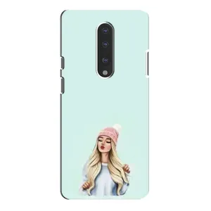 Силиконовый Чехол на OnePlus 7 Pro с картинкой Стильных Девушек (В шапке)