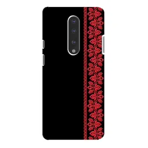 Силиконовый Чехол на OnePlus 7 Pro с картинкой Вышиванки (Вышиванка на черном)