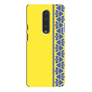 Силіконовый Чохол на OnePlus 7 Pro (Вишиванка на жовтому фоні)
