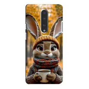 Печатный чехол «Зверята с кофе» для OnePlus 7 Pro (Зайчик с кофе)