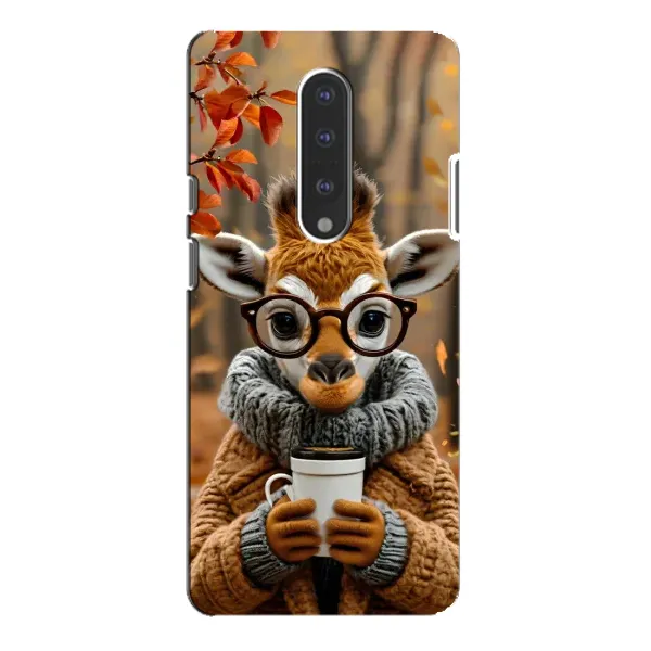 Чехол с рисунком «Жираф с кофе» для OnePlus 7 Pro