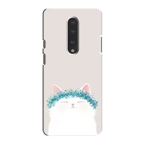 Чехол на тематику: Коты для OnePlus 7 (Белый котик)